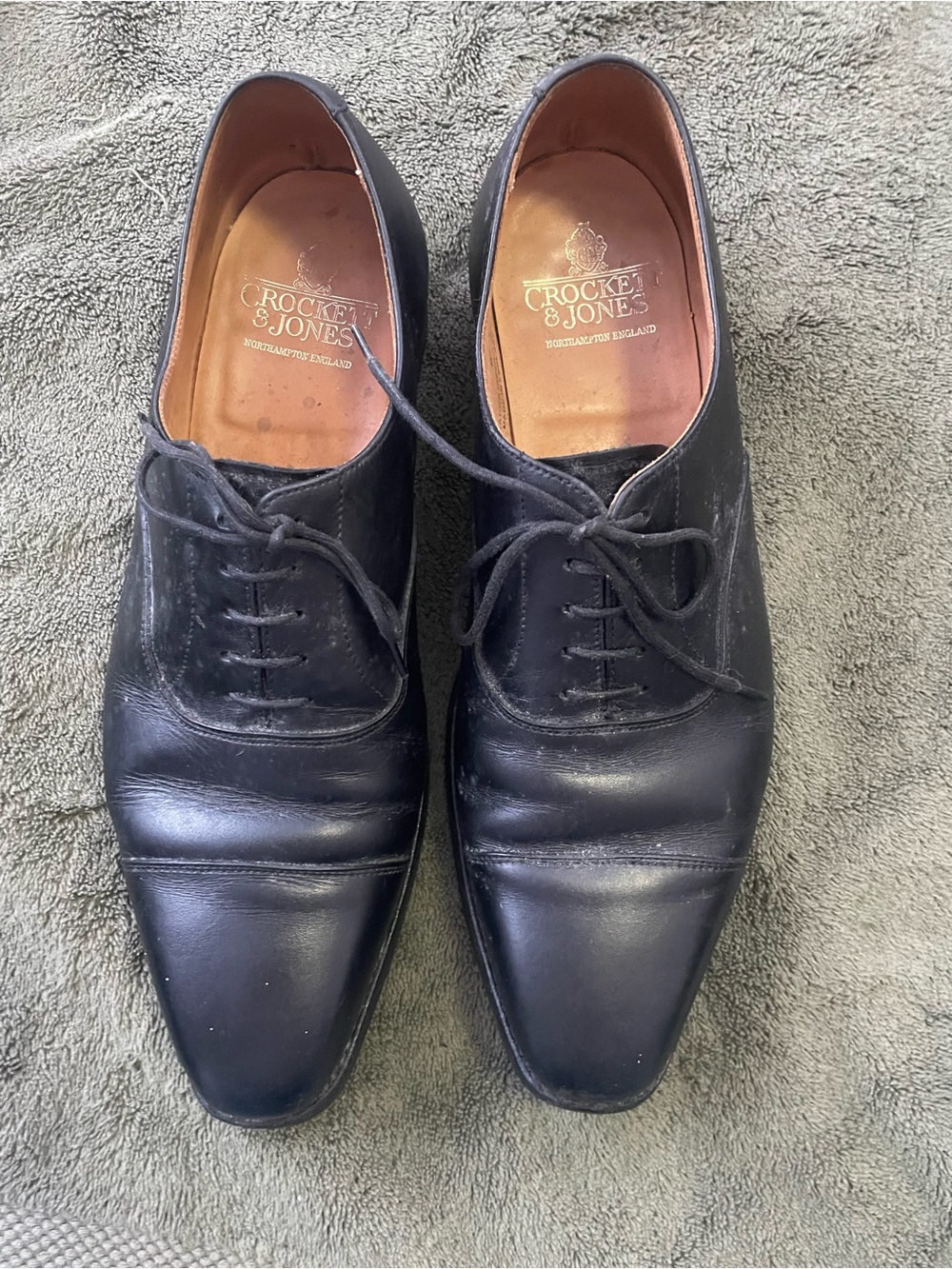 Crockett & Jones Men’s Black Leather Derby Shoes